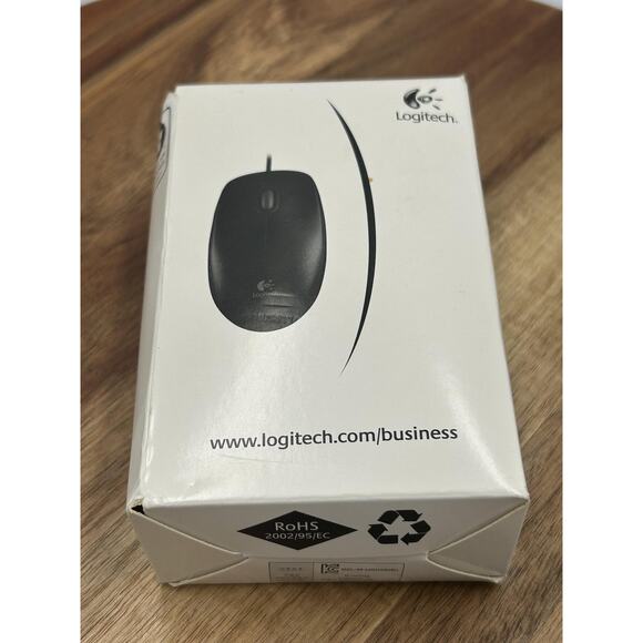 Logitech B100 Mouse USB Wired Optical Ambidextrous Black PC Laptop Desktop New - Picture 2 of 10